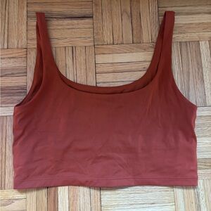 ALL ACCESS Scoop Neck Crop Tank Top - Rusty Orange